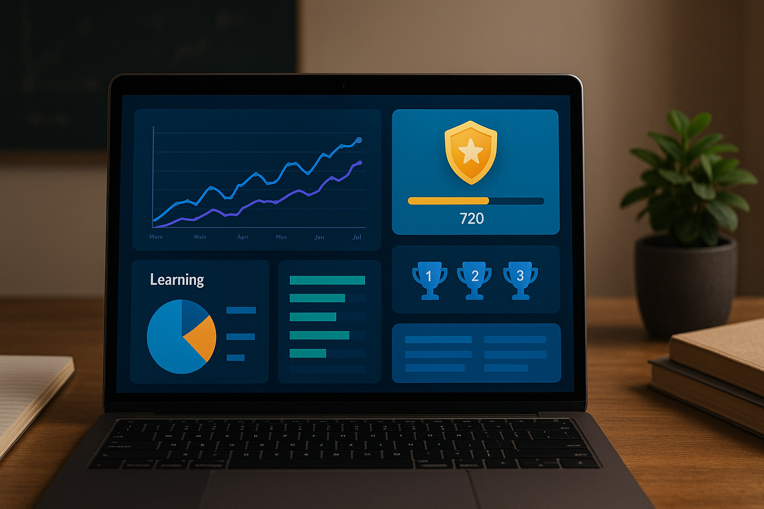 Dashboards interativos: Crie experiências de aprendizagem envolventes.